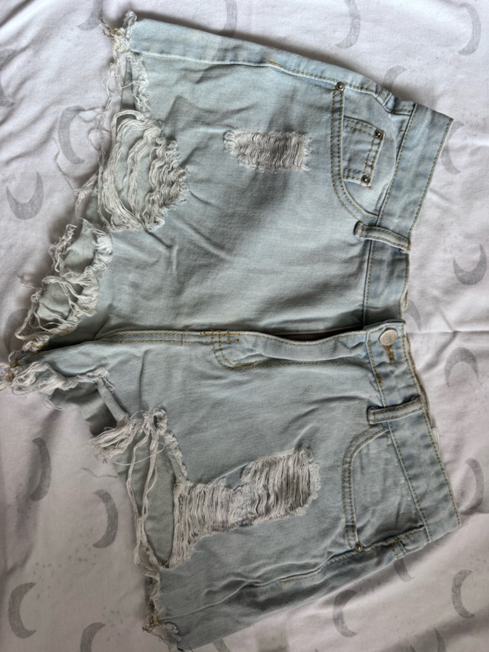 Light Blue Distressed Denim Women’s Shorts